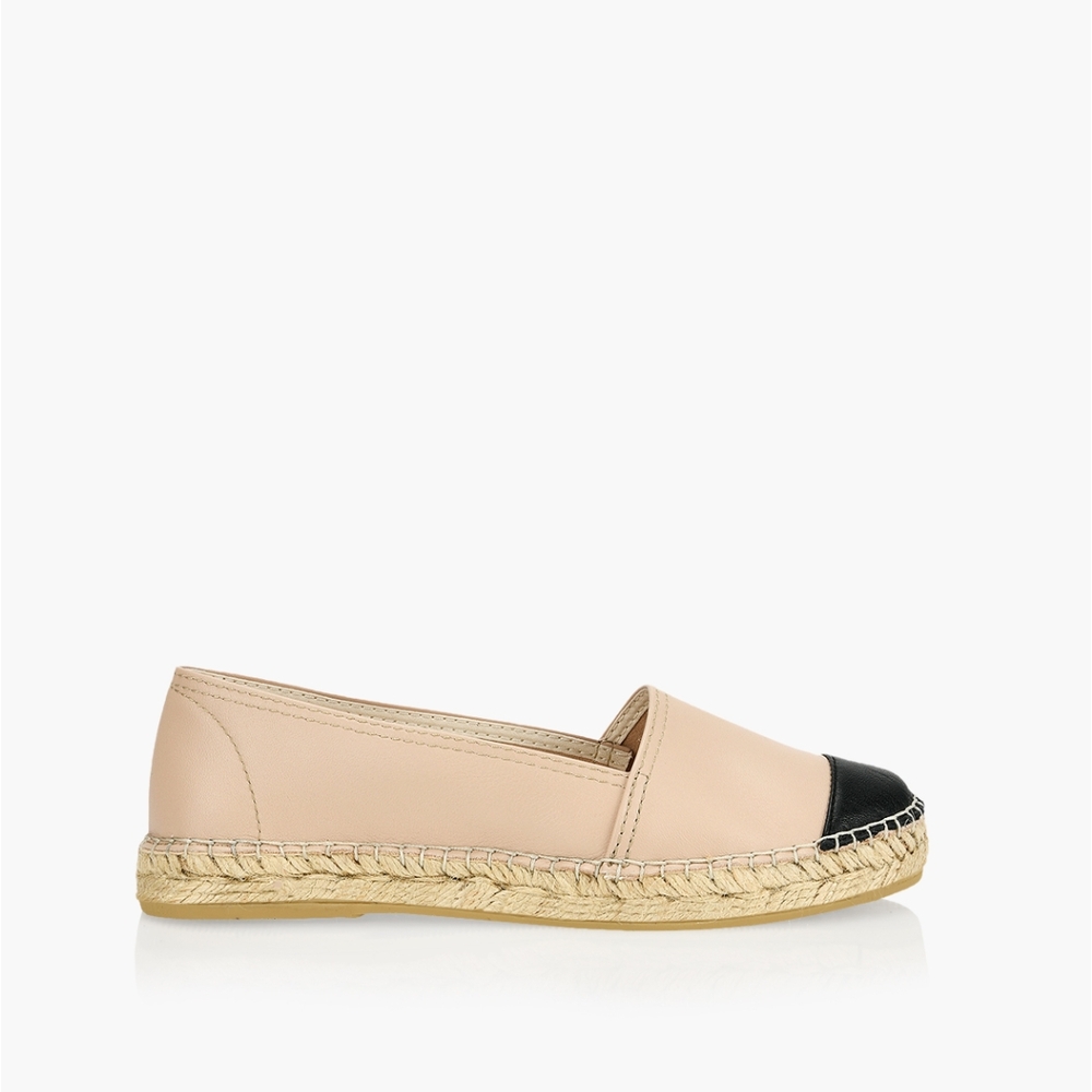 Women's Beige and Black Espadrilles
